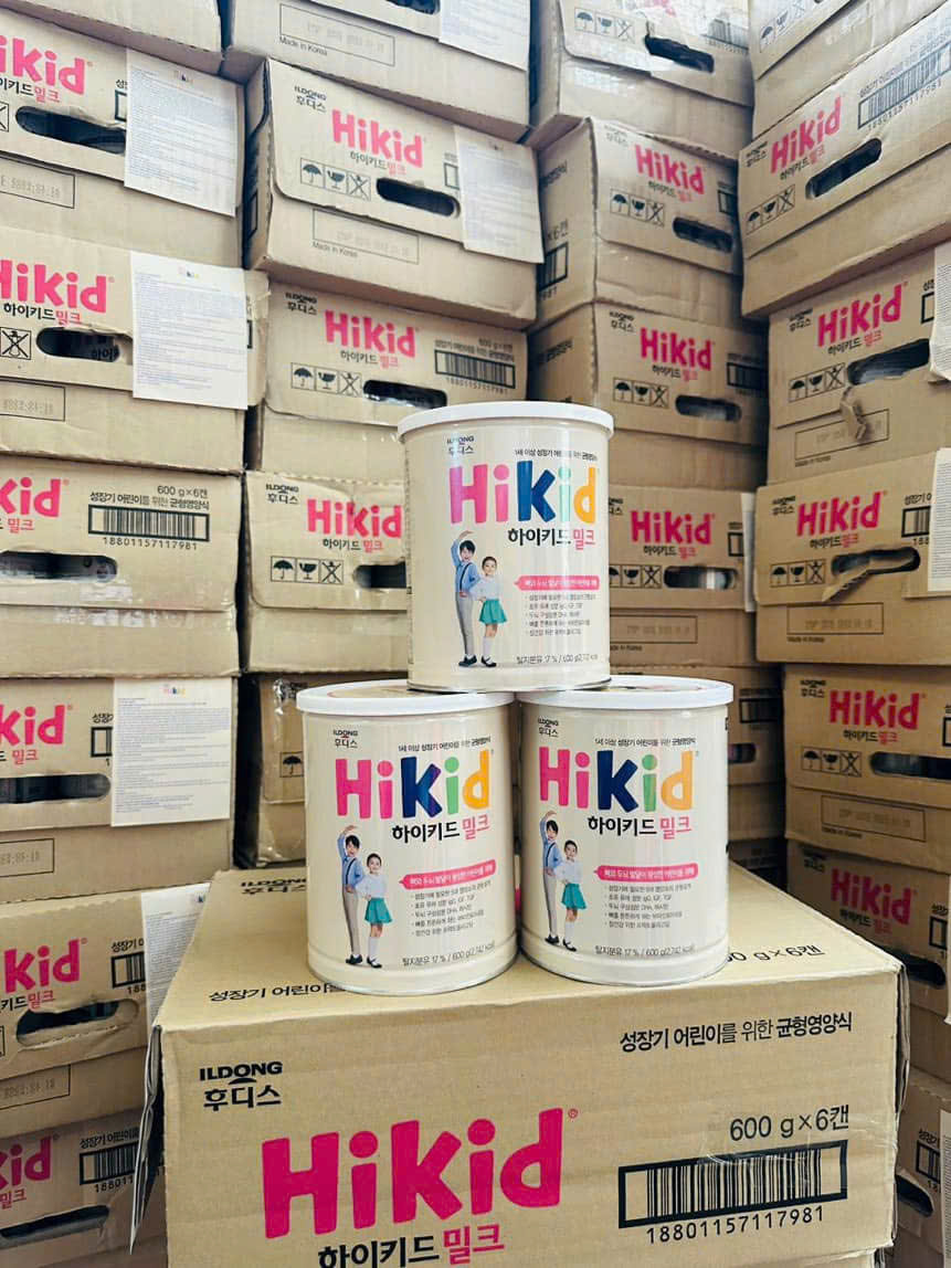 Sữa bột Hikid hương vị vani - hộp 600g (tăng trưởng chiều cao) (1-9 tuổi)